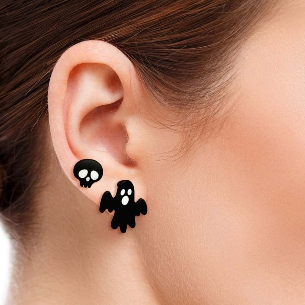 Halloween Ghost and Skull earrings